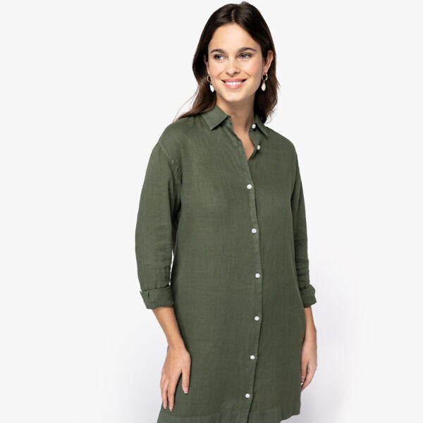Spasso Ladies Linen Dress Shirt Thumbnail