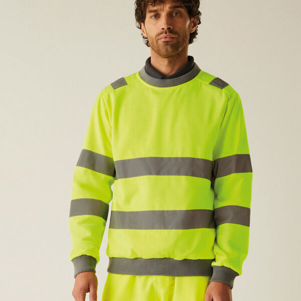 Hi-vis Pro contrast crew neck sweatshirt Thumbnail