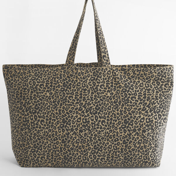 Westford Mill Leopard Print Canvas Oversized Tote Bag Thumbnail